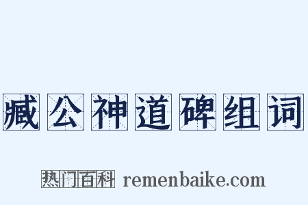 臧公神道碑组词是什么意思的图片